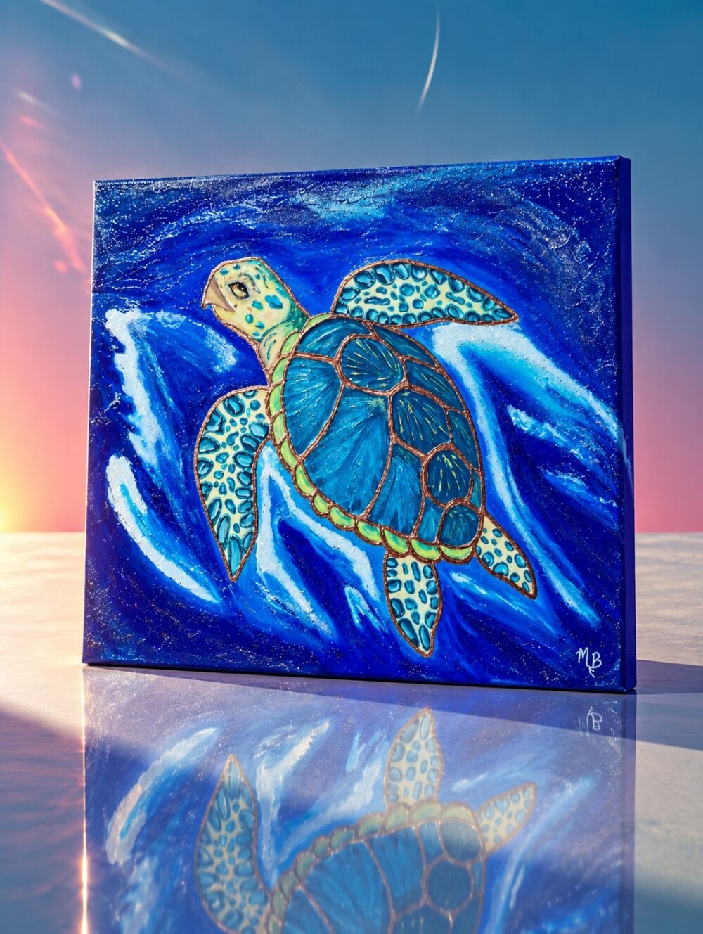 🐢 Chasing the Current - 16x20 Canvas